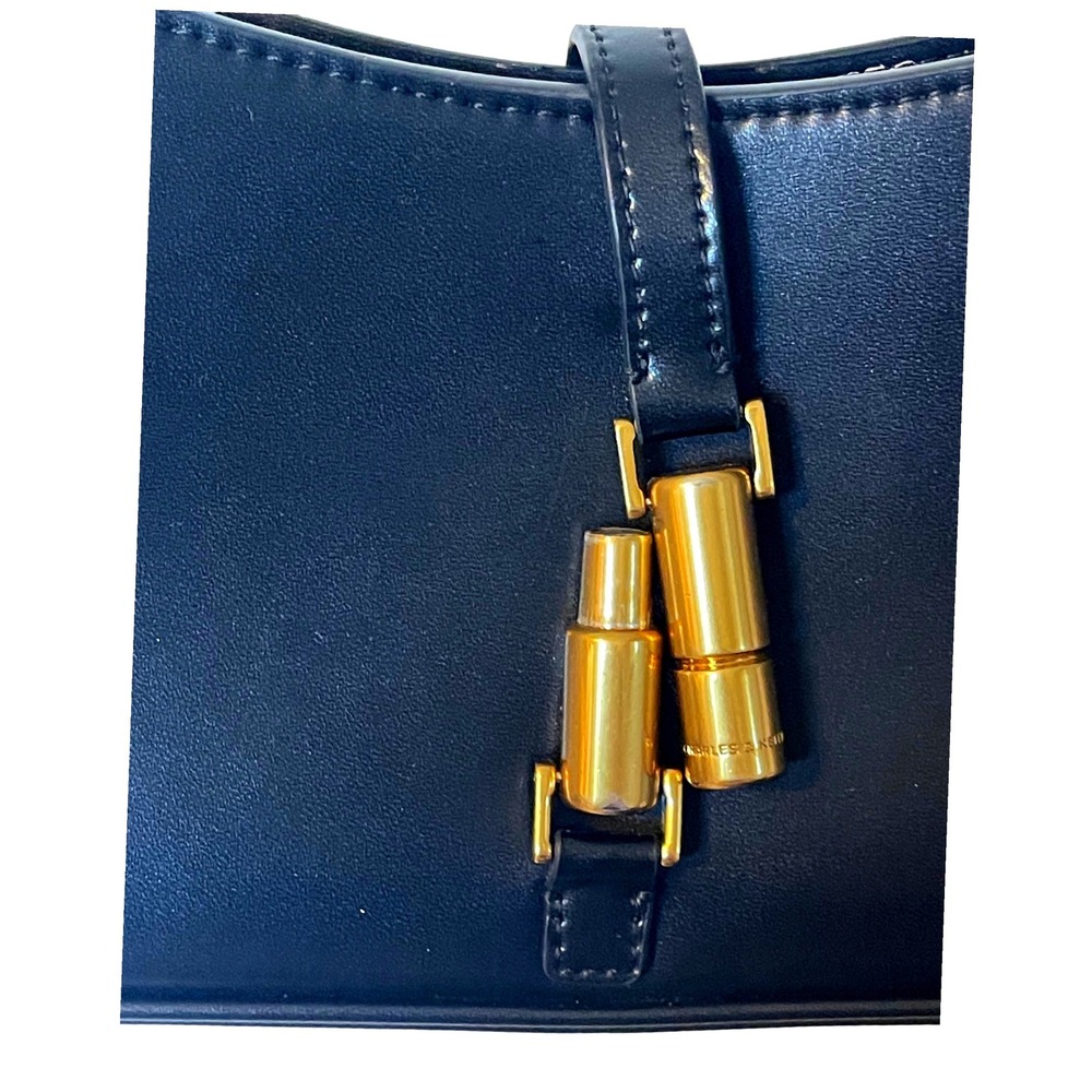 Charles & Keith Cesia Metallic Accent Shoulder Bag Black - Picture 4 of 7